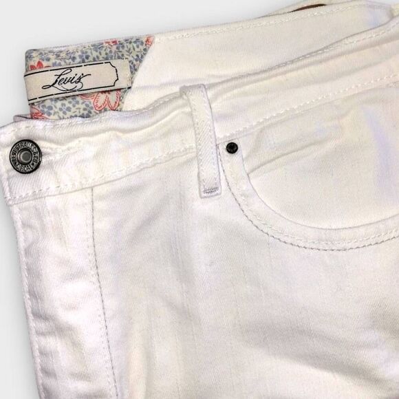 Levis Jeans Womens Size 14 White Capri Mid Rise Pant Stretch Classicore Western - Picture 6 of 10
